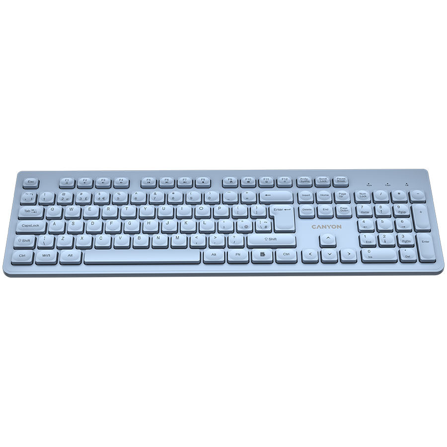 CANYON Klawiatura HKB-W01 UK/US AAA Bezprzewodowa Niebieska