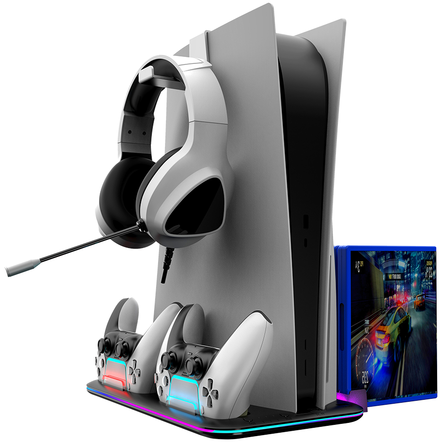 CANYON Podstawka chłodząca CS-51 RGB PS5 Slim/DE Ładowanie Czarna