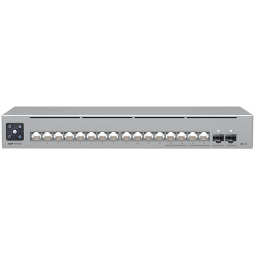 UBIQUITI UniFi Switch Pro Max, 16 port, Layer 3, (12) GbE, (4) 2.5 GbE, (2) 10G SFP+