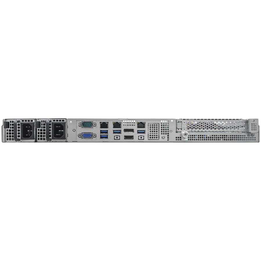 ASROCK Barebone 1U Rackmount (AM5 , 4xDDR5, 2x 3.5'' HDD, 2x 2.5'' NVME or 2x 3.5'' SATA, 1 x M.2 PCIe5.0 x4, 1xPCIe 4.0 x16, 2x RJ45 (10 GbE), 2x RJ45 (1GbE) 1x HDMi, 1x DP, 1x Serial port, 4x USB 3.2 Gen1, 650W 80+ Platinum, 1Y