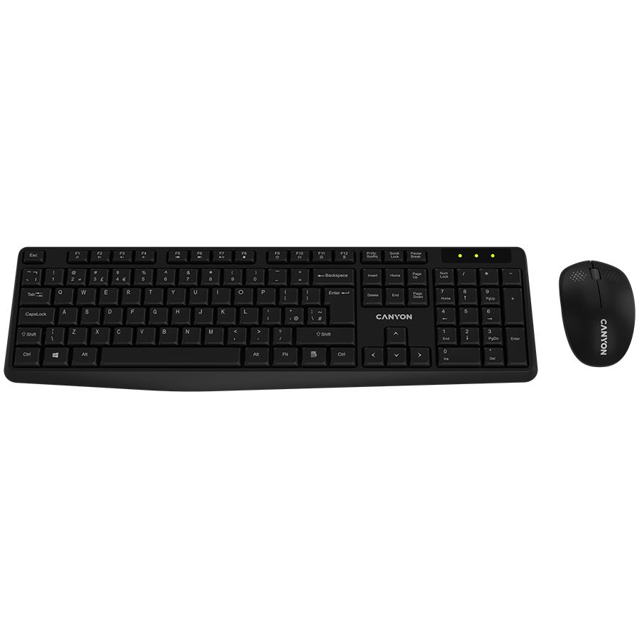 CANYON Zestaw  klawiatura i mysz SET-W01 Bezprzewodowy Czarny