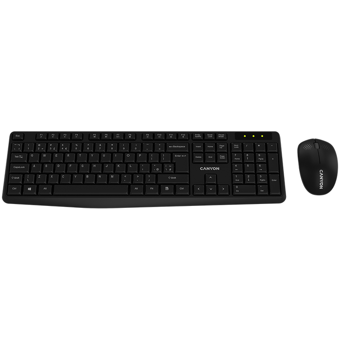 CANYON Zestaw  klawiatura i mysz SET-W01 Bezprzewodowy Czarny