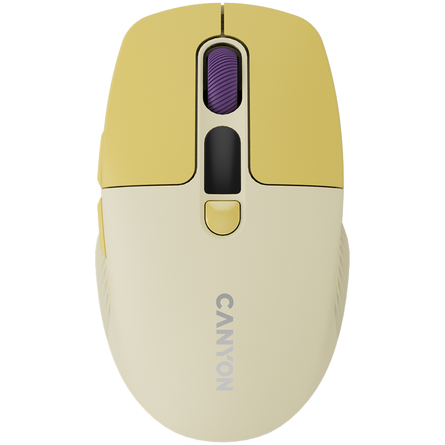 CANYON Mysz bezprzewodowa MW-26 LCD Cicha Dwa Tryby Żóta