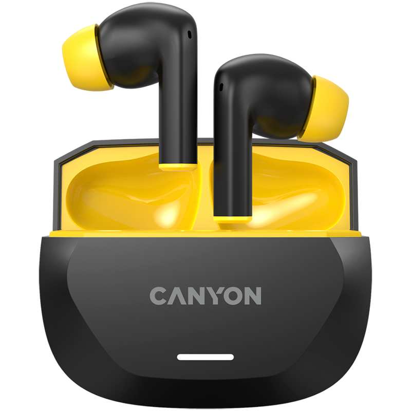 CANYON Słuchawki HEXAGON 7 TWS ANC+ENC Qi Czarno-Żółte-1
