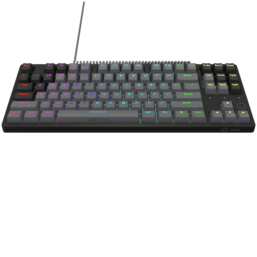 LORGAR Klawiatura Gamingowa Przewodowa Azar 514, mechaniczna, RGB, Czarna