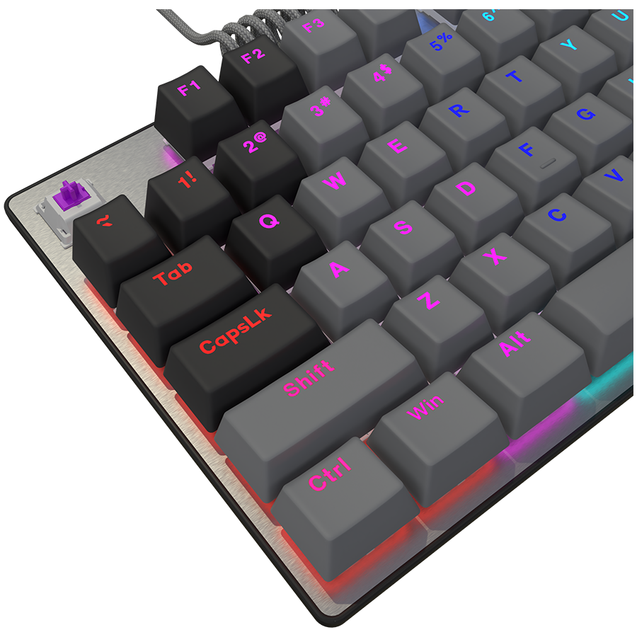 LORGAR Klawiatura Gamingowa Przewodowa Azar 514, mechaniczna, RGB, Czarna