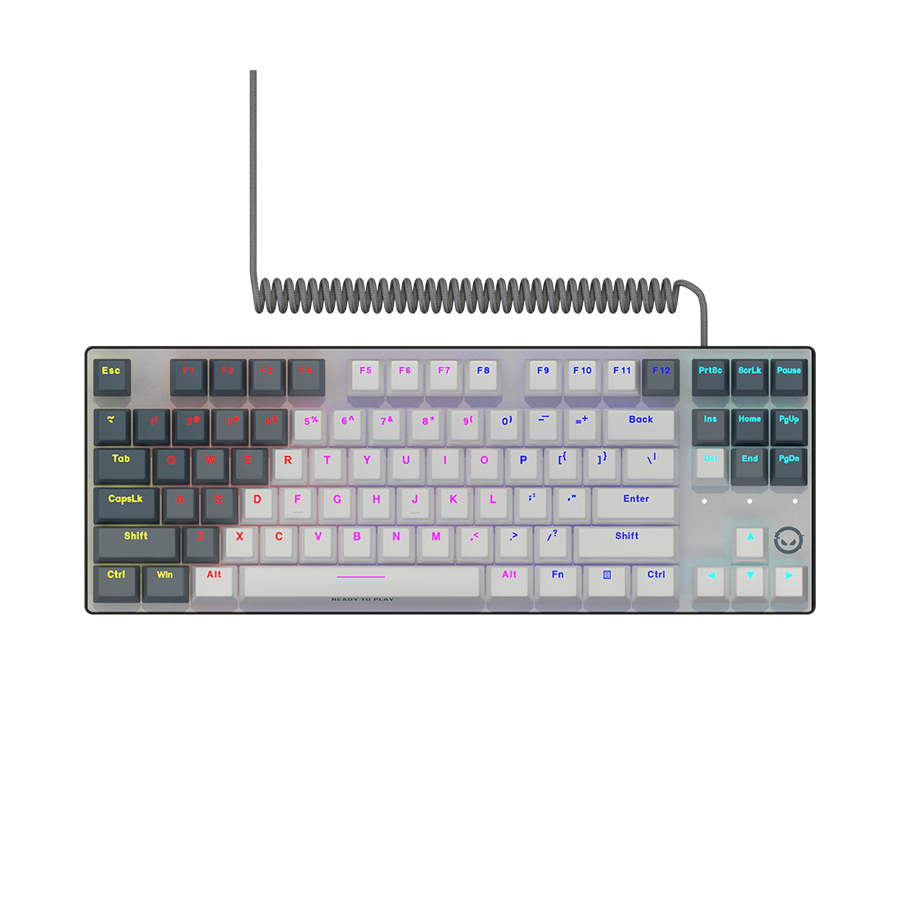 LORGAR Klawiatura Gamingowa Przewodowa Azar 514, mechaniczna, RGB, Biała-1