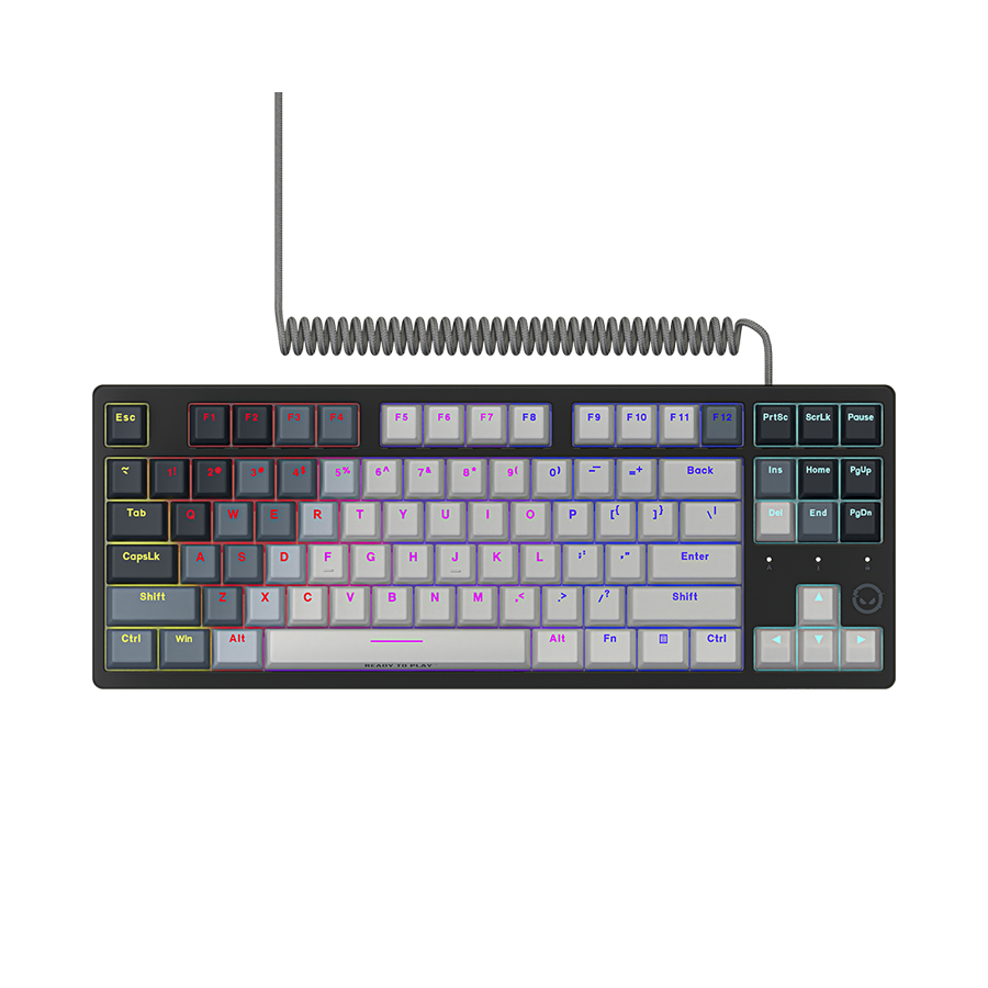 LORGAR Klawiatura Gamingowa Przewodowa Azar 514, mechaniczna, RGB, Biała-2