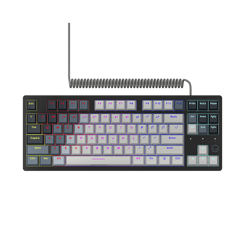 LORGAR Klawiatura Gamingowa Przewodowa Azar 514, mechaniczna, RGB, Biała-2
