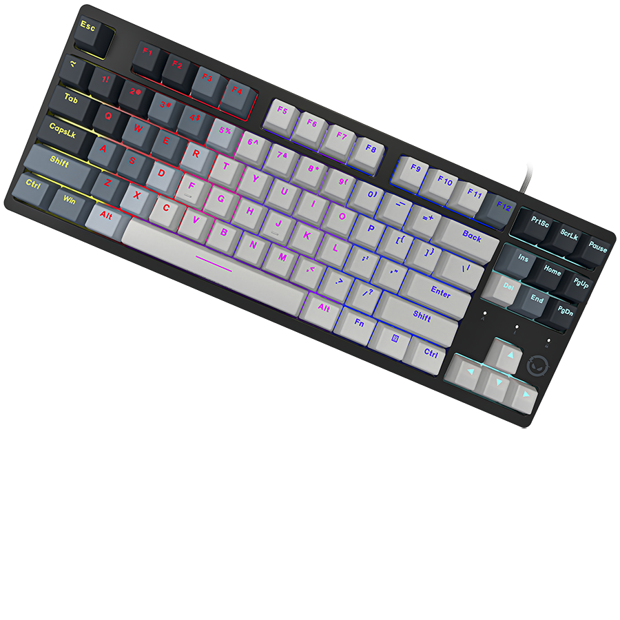 LORGAR Klawiatura Gamingowa Przewodowa Azar 514, mechaniczna, RGB, Biała-3