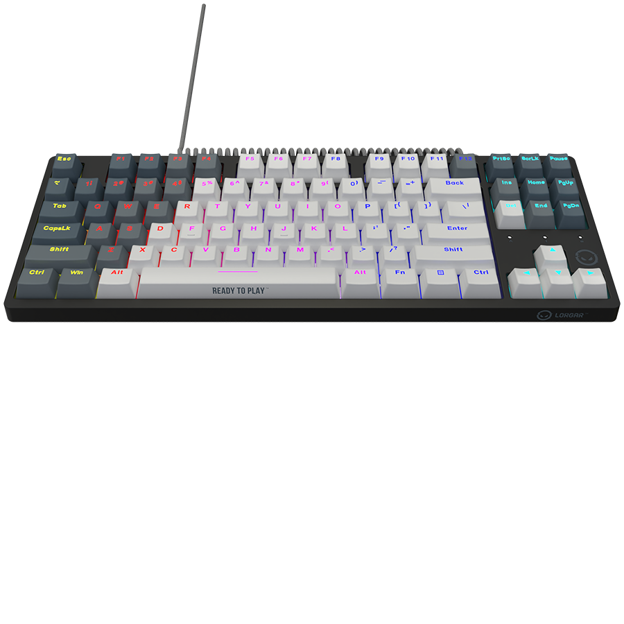 LORGAR Klawiatura Gamingowa Przewodowa Azar 514, mechaniczna, RGB, Biała-4