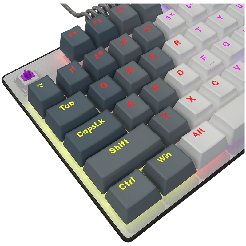 LORGAR Klawiatura Gamingowa Przewodowa Azar 514, mechaniczna, RGB, Biała-8