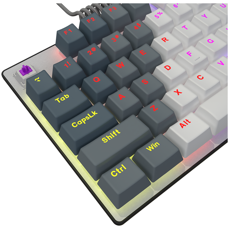 LORGAR Klawiatura Gamingowa Przewodowa Azar 514, mechaniczna, RGB, Biała-17