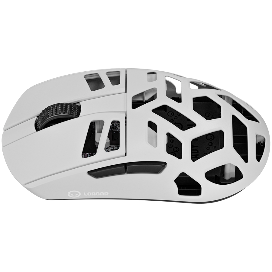 LORGAR Mysz Gamingowa MSE90W, Bezprzewodowa ze stopu magnezu, Biała