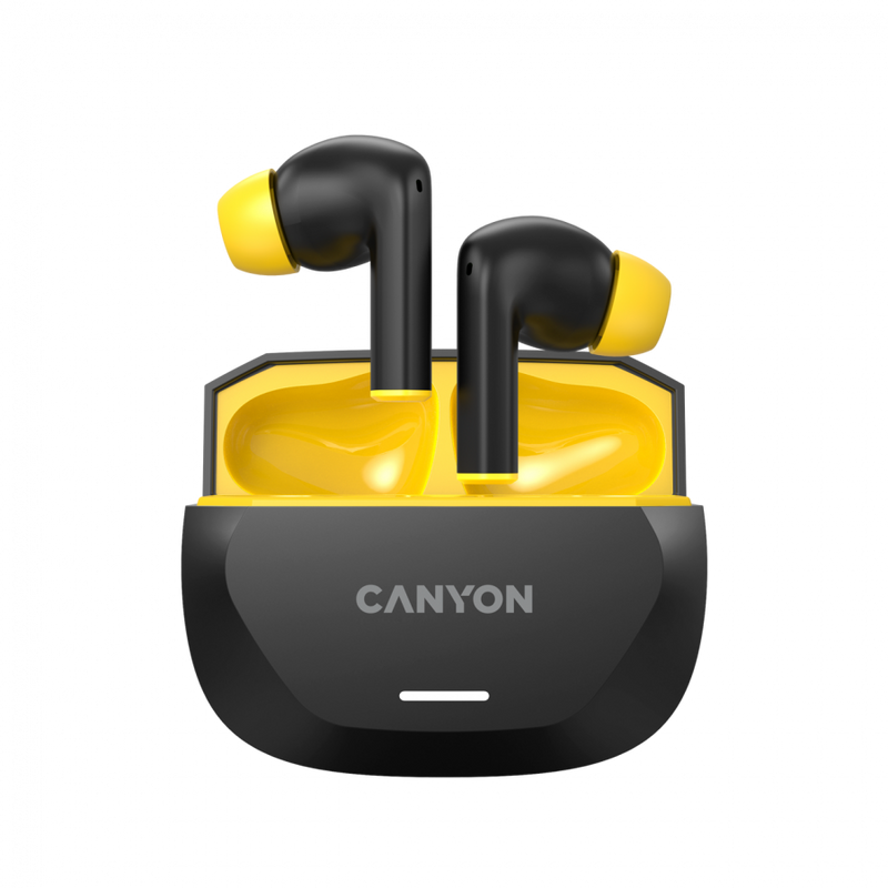 CANYON Słuchawki HEXAGON 7 TWS ANC+ENC Qi Czarno-Żółte-4