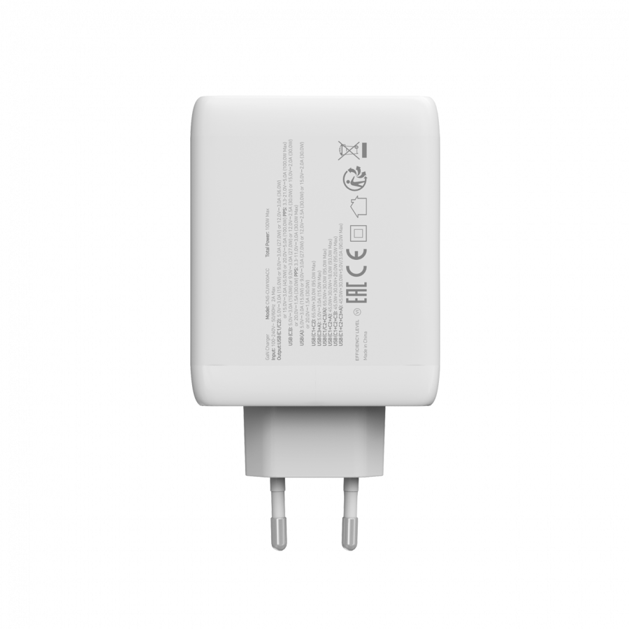 CANYON Ładowarka sieciowa CU100ACC GaN 100W 3xPD 1xQC EU Biała