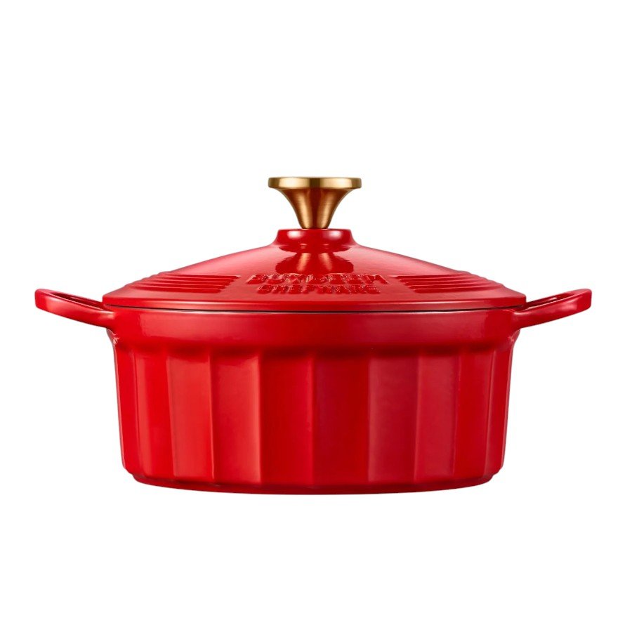 BUYDEEM Emaliowane naczynie żeliwne 2,9L, CP521, Koi Red
