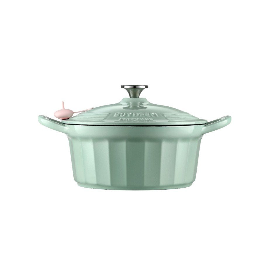 BUYDEEM Emaliowane naczynie żeliwne 3,9L, CP551, Cozy Greenish