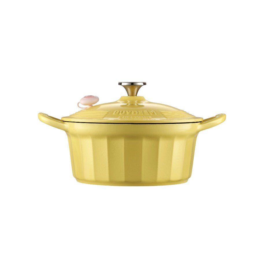 BUYDEEM Emaliowane naczynie żeliwne 3,9L, CP551, Mellow Yellow-1