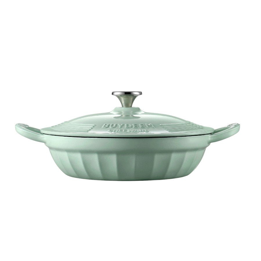 BUYDEEM Emaliowane naczynie żeliwne 3,3L, CP581, Cozy Greenish