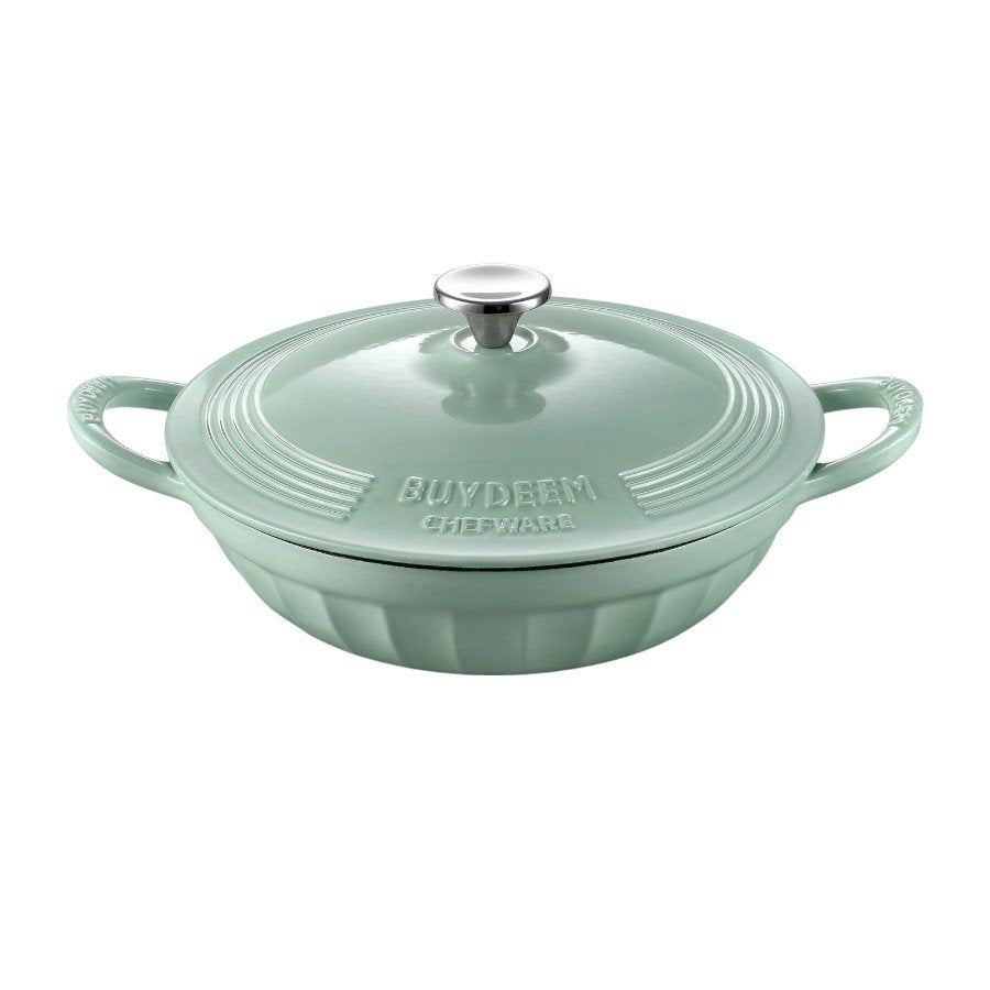BUYDEEM Emaliowane naczynie żeliwne 3,3L, CP581, Cozy Greenish