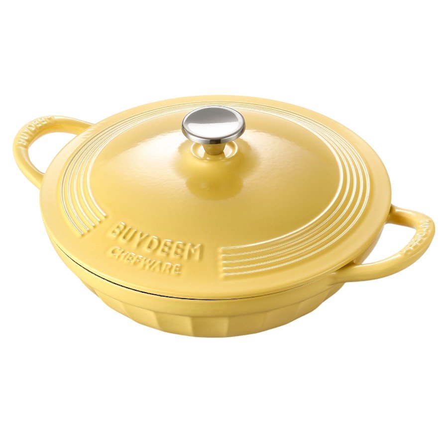 BUYDEEM Emaliowane naczynie żeliwne 3,3L, CP581, Mellow Yellow-2