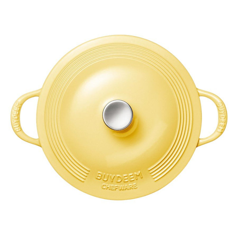 BUYDEEM Emaliowane naczynie żeliwne 3,3L, CP581, Mellow Yellow-3