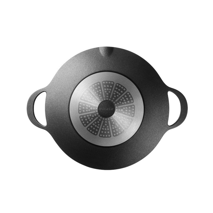 BUYDEEM Aluminiowa taca do grilowania i smażenia 36 cm, CP101, Black-3