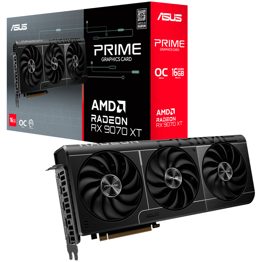 ASUS Prime Radeon RX 9070 XT OC Edition 16GB GDDR6 256-bit HDMI 3x DP-1