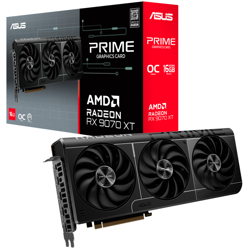 ASUS Prime Radeon RX 9070 XT OC Edition 16GB GDDR6 256-bit HDMI 3x DP-1