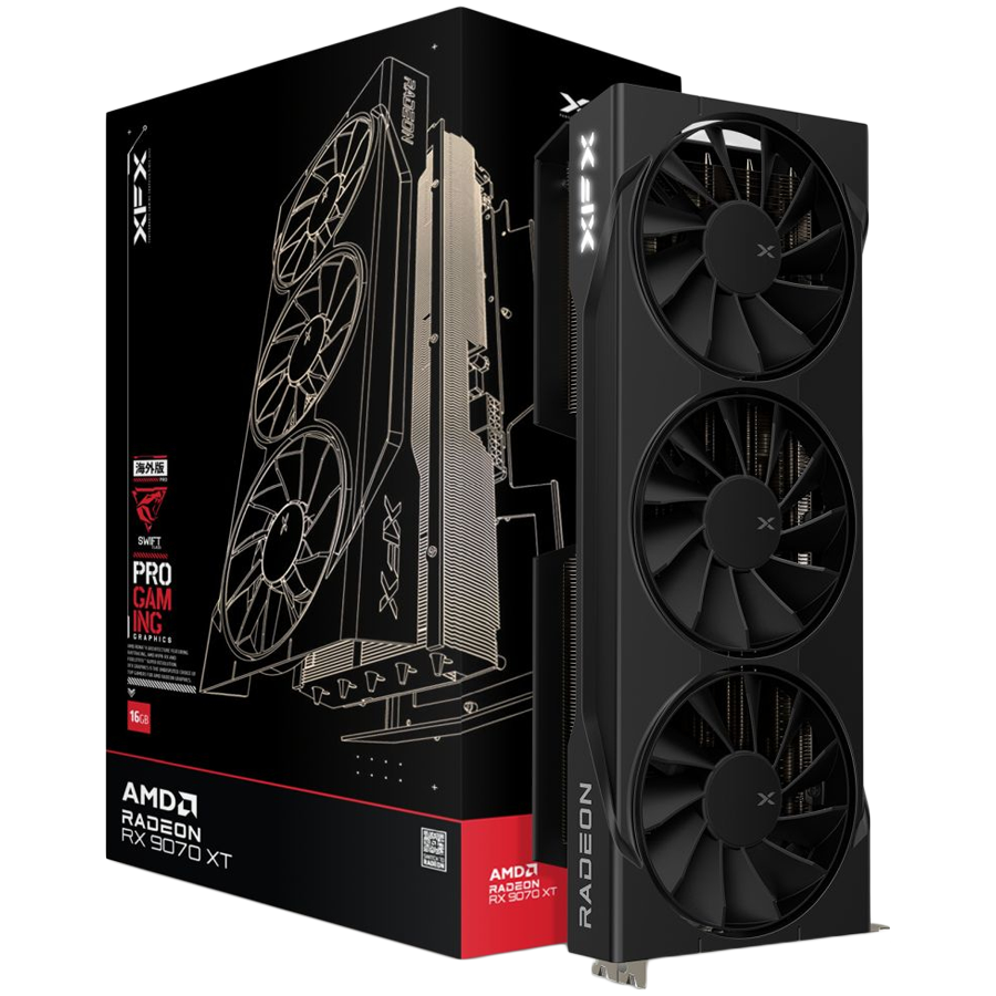 XFX Swift AMD Radeon RX 9070XT 16GB GDDR6 256-bit HDMI 3xDP