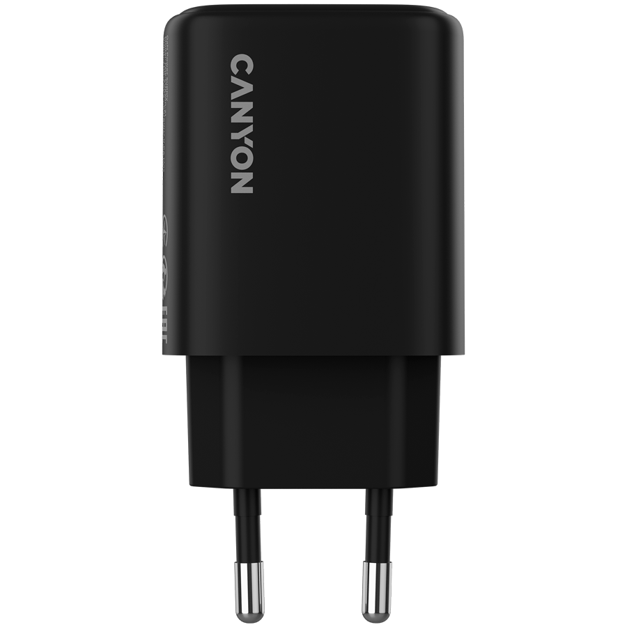 CANYON Ładowarka sieciowa OnCharge 200 20W 1xPD 1xQC EU Czarna