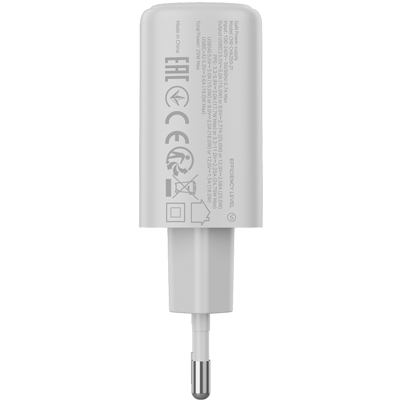 CANYON Ładowarka sieciowa OnCharge 250 25W 1xPD 1xQC EU Biała-8