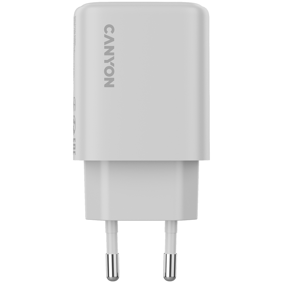 CANYON Ładowarka sieciowa OnCharge 200 20W 1xPD 1xQC EU Biała