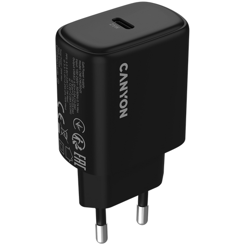 CANYON Ładowarka sieciowa OnCharge 250 25W 1xPD EU Czarna