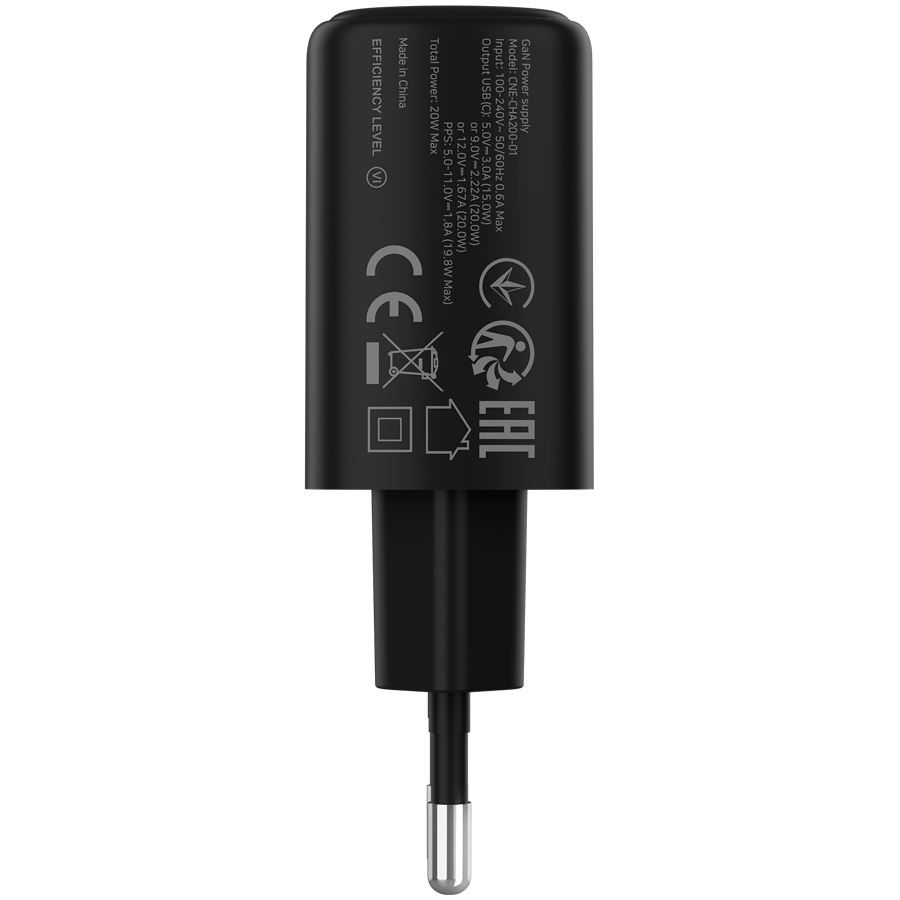 CANYON Ładowarka sieciowa OnCharge 200 20W 1xPD EU Czarna