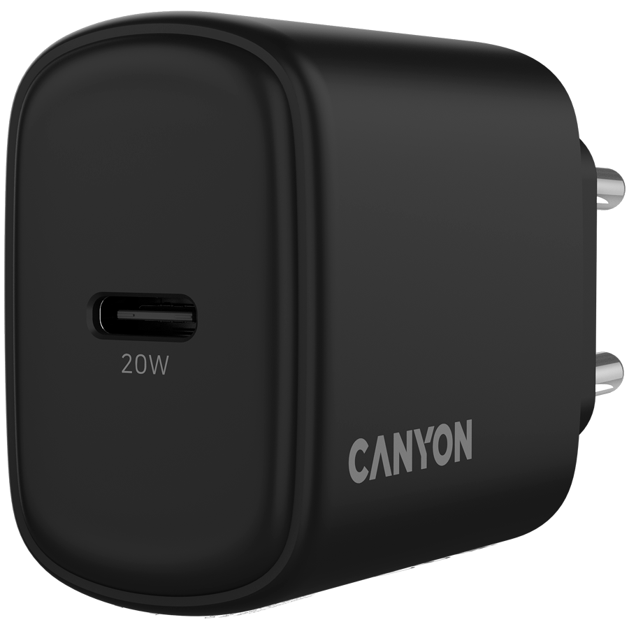 CANYON Ładowarka sieciowa OnCharge 200 20W 1xPD EU Czarna