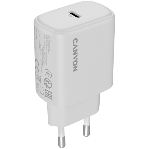 CANYON Ładowarka sieciowa OnCharge 200 20W 1xPD EU Biała