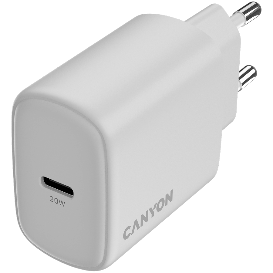 CANYON Ładowarka sieciowa OnCharge 200 20W 1xPD EU Biała