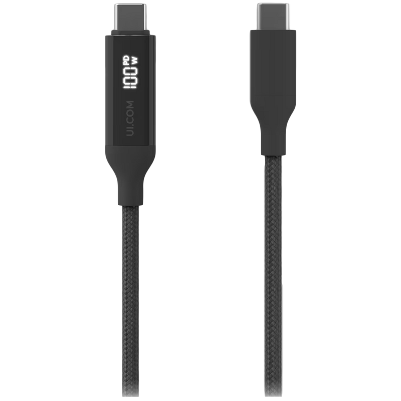 Ubiquiti UACC-Cable-USB-100W-2M-BK USB-C Cable with Charge Display, 100W max power output, 2m-2