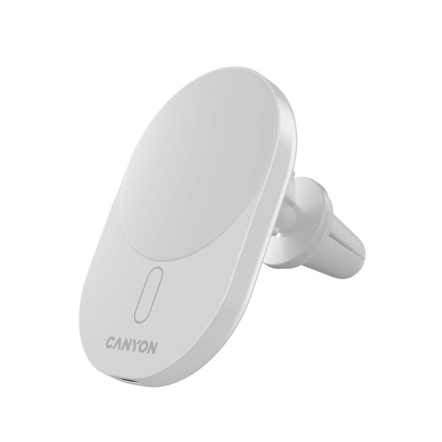 CANYON Ładowarka samochodowa OnGrip 105 15W Qi2 Magnetyczna Biała-1