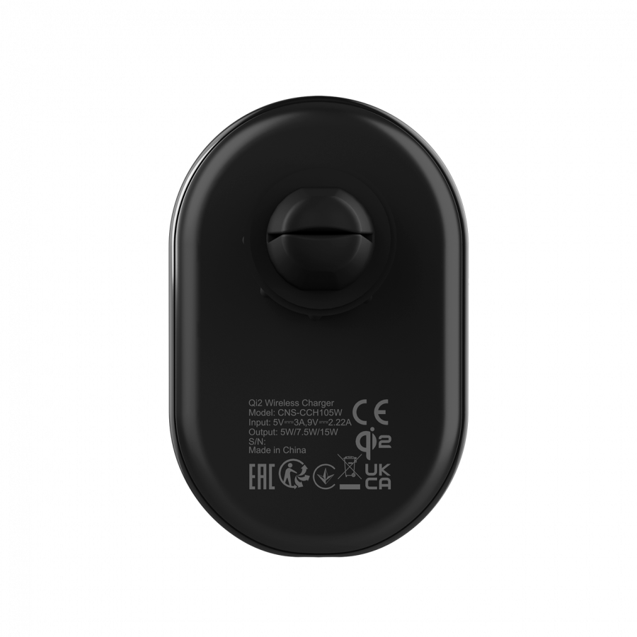 CANYON Ładowarka samoch. OnGrip 105 15W Qi2 Magnetyczna Czarna