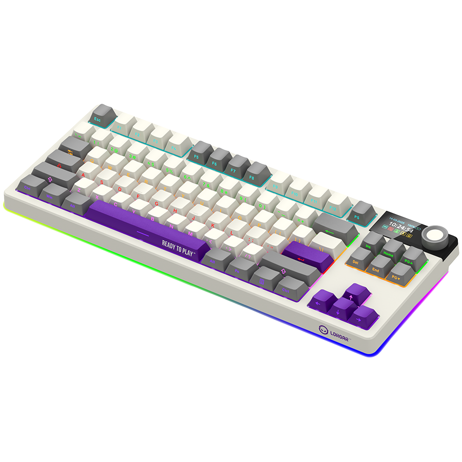 LORGAR Klawiatura Gamingowa Bezprzewodowa, Pro, TKL, mechaniczna, Beżowa, układ EN
