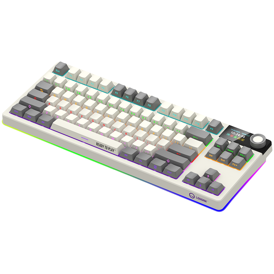 LORGAR Klawiatura Gamingowa Bezprzewodowa, Pro, TKL, mechaniczna, Beżowa, układ EN