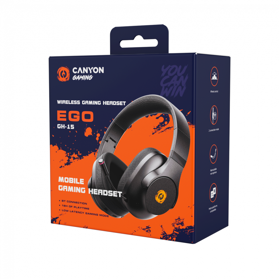 CANYON Słuchawki gamingowe EGO GH-15 2w1 BT białe