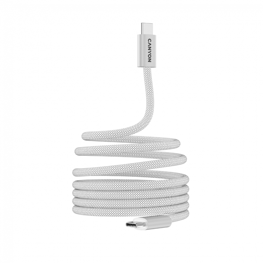 CANYON Kabel OnWire 60MG C-C 60W Magnes w oplocie 1m Biały-2