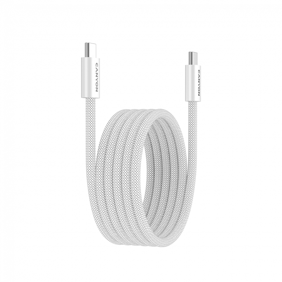 CANYON Kabel OnWire 60MG C-C 60W Magnes w oplocie 1m Biały-5