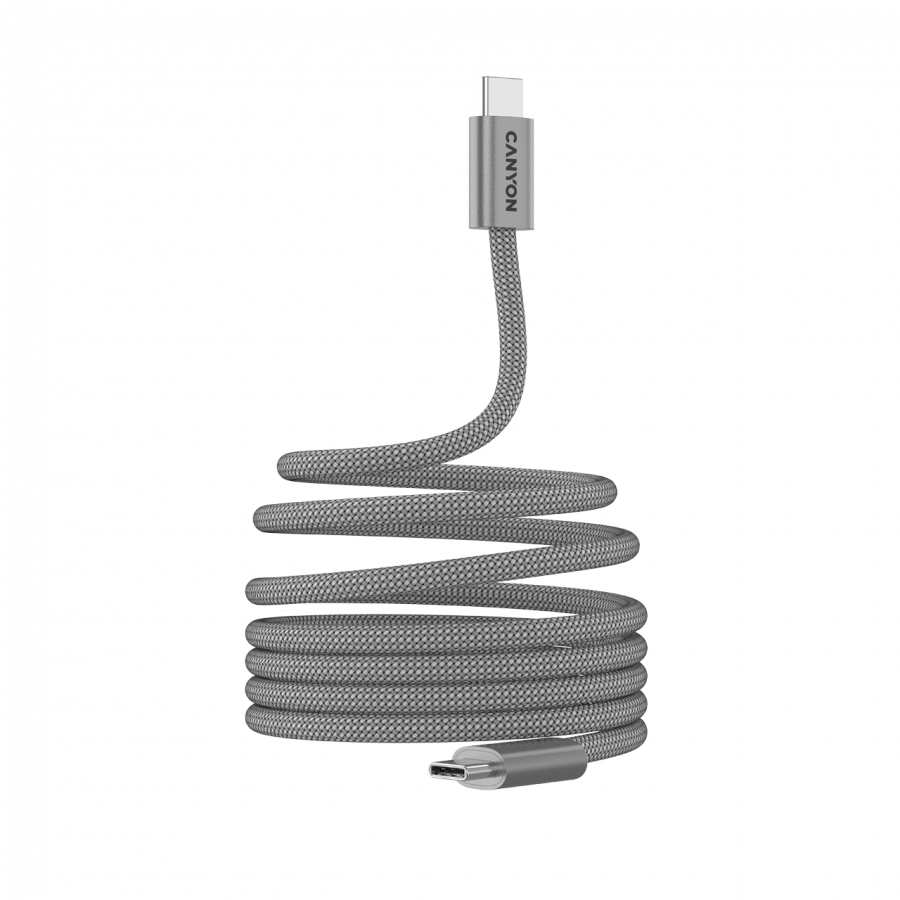 CANYON Kabel OnWire 60MG C-C 60W Magnes w oplocie 1m Szary