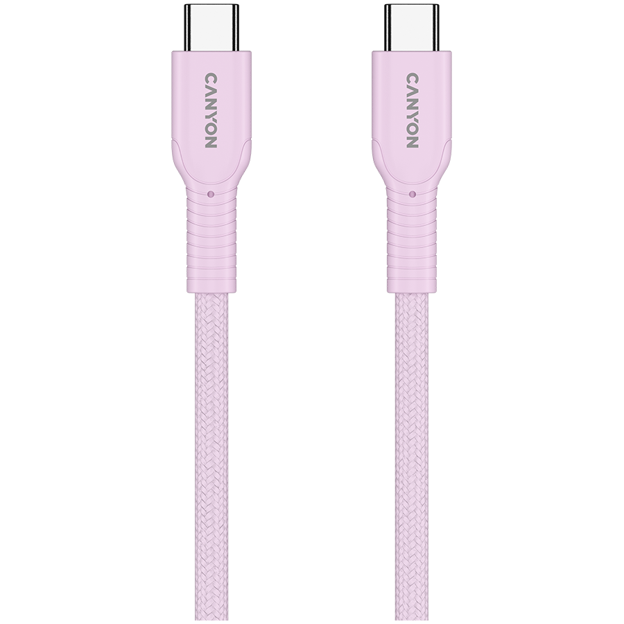 CANYON Kabel OnWire 60CL C-C 60W  w oplocie 1m Różowy