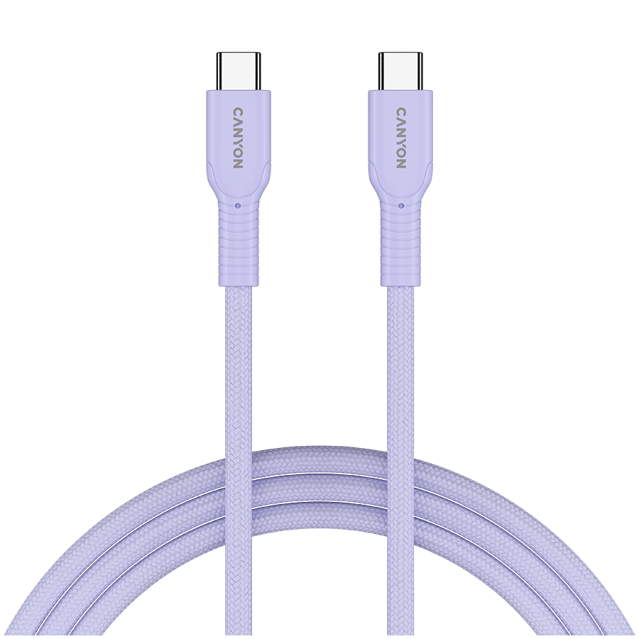 CANYON Kabel OnWire 60CL C-C 60W  w oplocie 1m Fioletowy